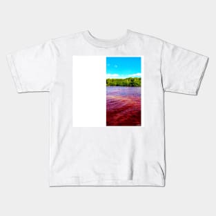 celestun ria wetland ecopark ecopop landscape photo in yucatan flamingo kawaii Kids T-Shirt